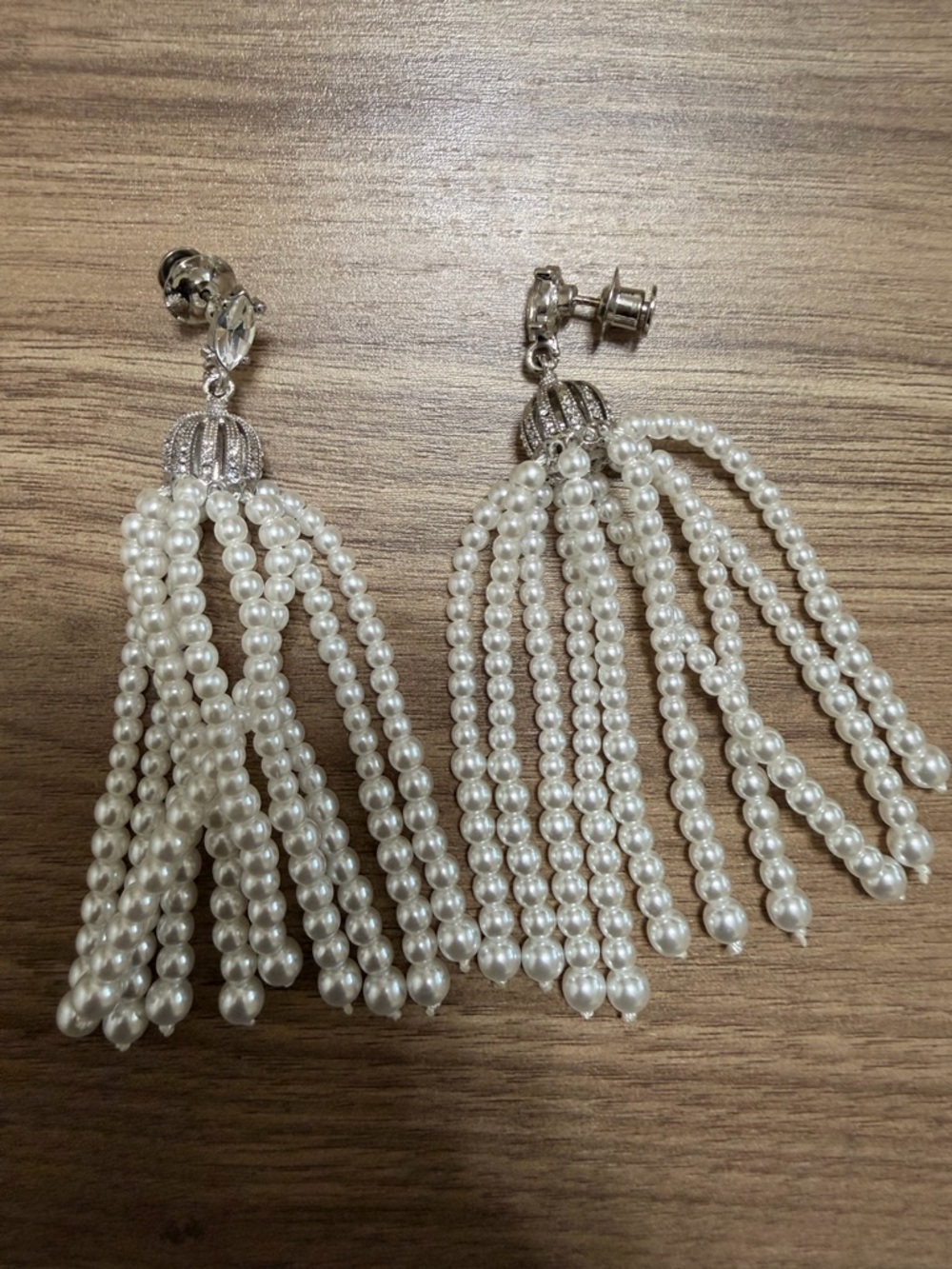 Sassy Jones Ivory Pearl Tassel Drop Earrings